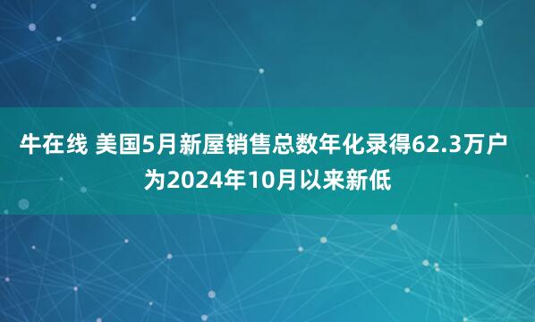 牛在线 美国5月新屋销售总数年化录得62.3万户 为2024年10月以来新低